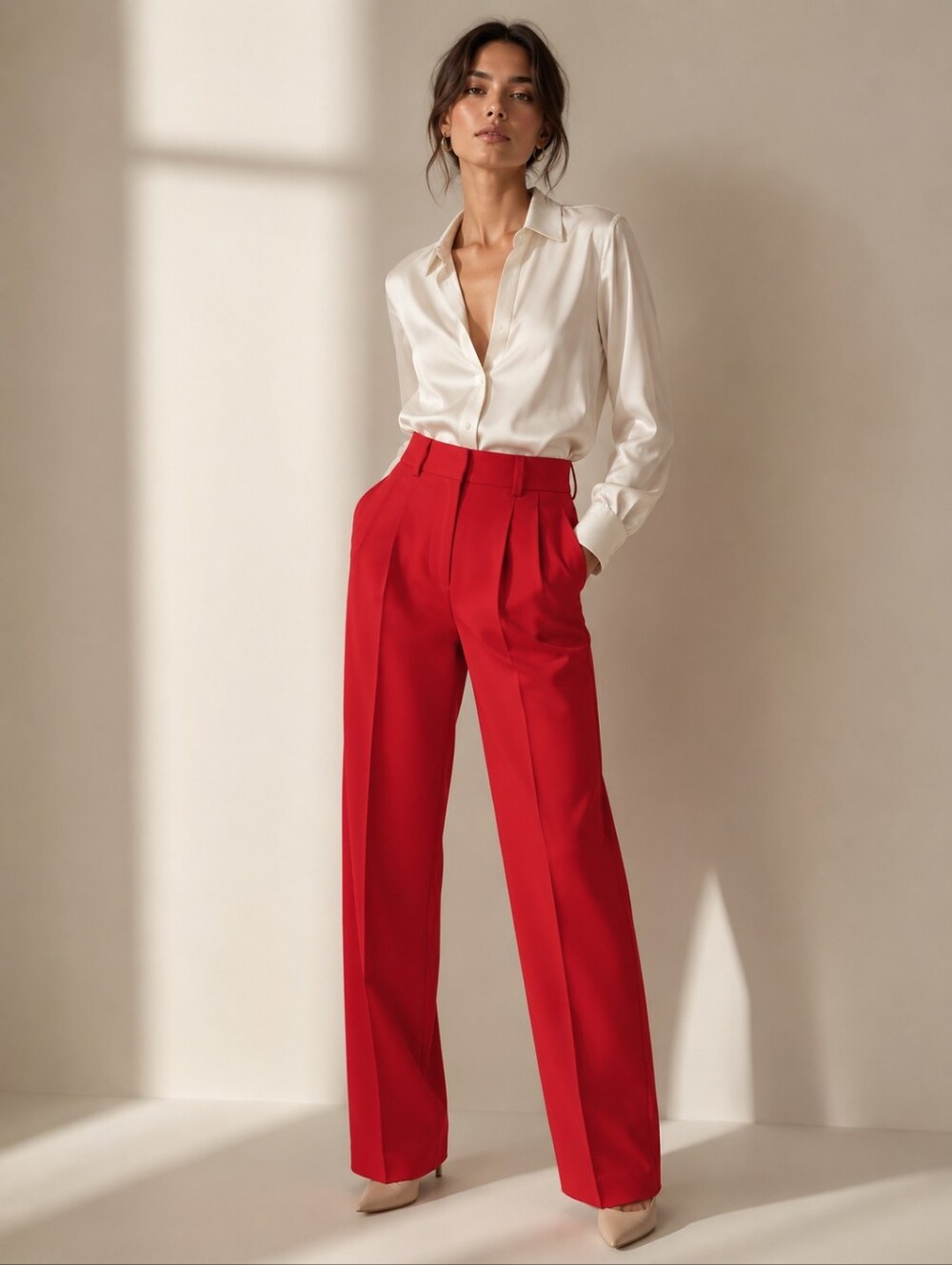 ❤️ 90S VINTAGE PATRICK JAMES VIRGIN WOOL HIGH RISE PLEATED STRAIGHT LEG PANTS